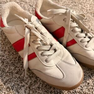 DV by Dolce Vita Cream and Red Sneakers
